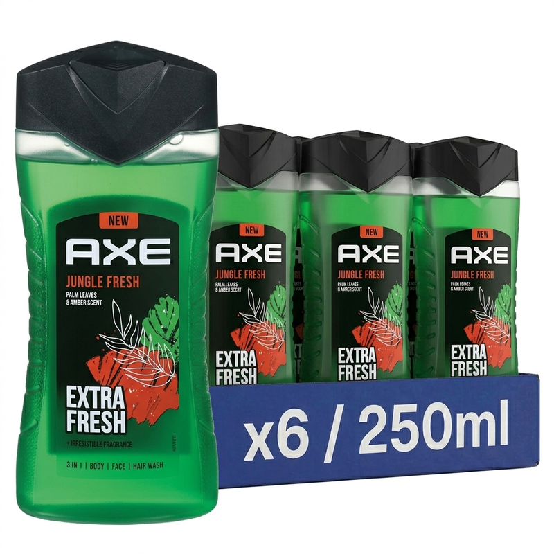 AXE Douchegel 3-in-1 Jungle Fresh - 250 ml (6-Pack)