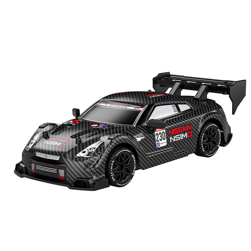 1:24 GTR-stijl 4WD RC-driftauto, 2,4 G proportionele afstandsbediening, dubbele drift-/racerebanden, schokabsorberend chassis, hobby-speelgoed voor 8+ tieners & kinderen, 1-pack in het zwart