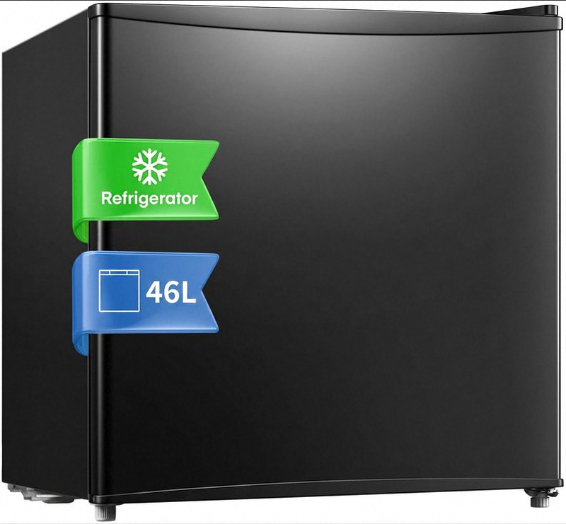 46L Table Top Mini Fridge, 7 Temp- Level Control - E Rated