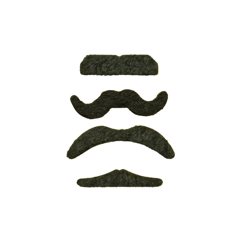 Unique Stick on Moustaches, 4 pack