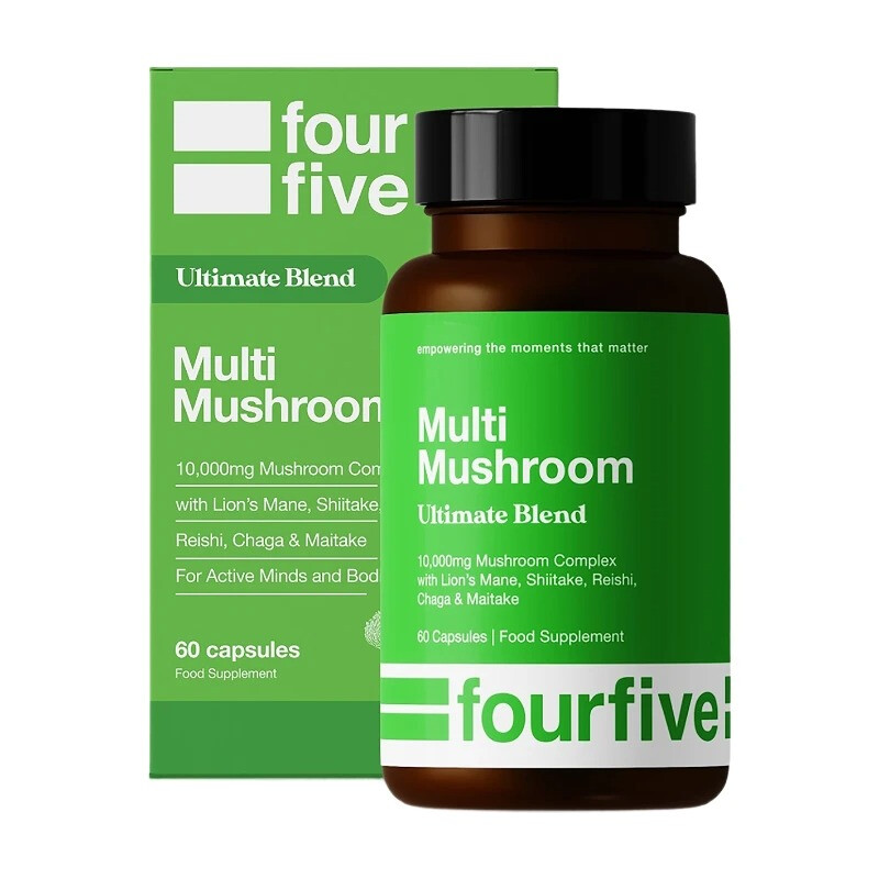 Multi Mushroom Capsules Ultimate Blend, 10,000mg per Dose with 5 Log-Grown Extracts,