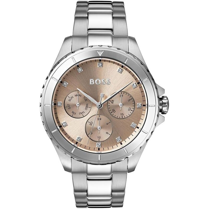 Boss Premiere Collection Silver Plated Stainless Steel Women's Analogue Multifunction