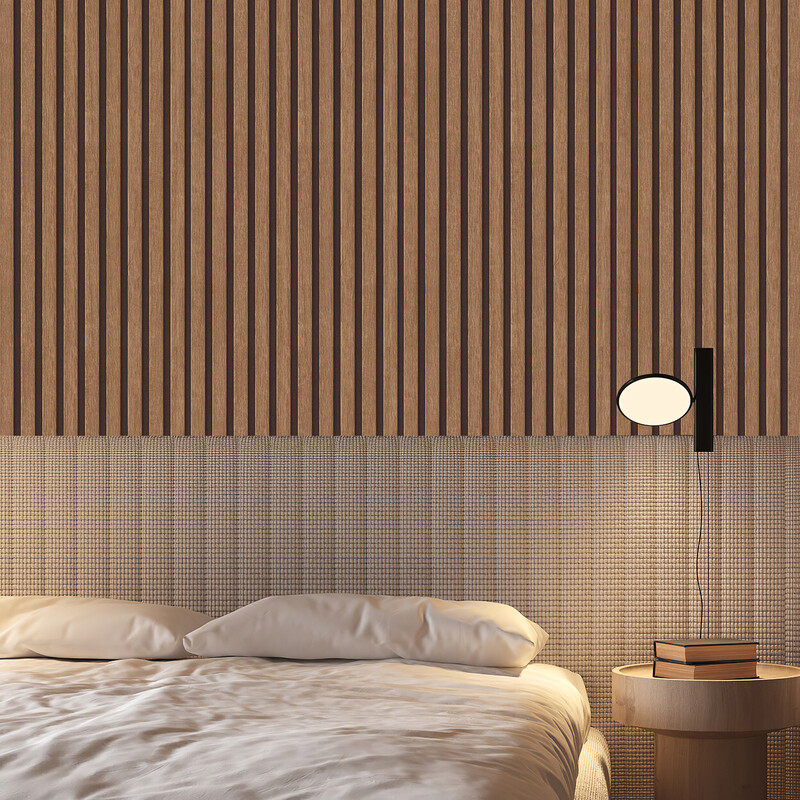 Red Slatted Wood Grain Peel and Stick Wallpaper 60x508cm 1 Roll