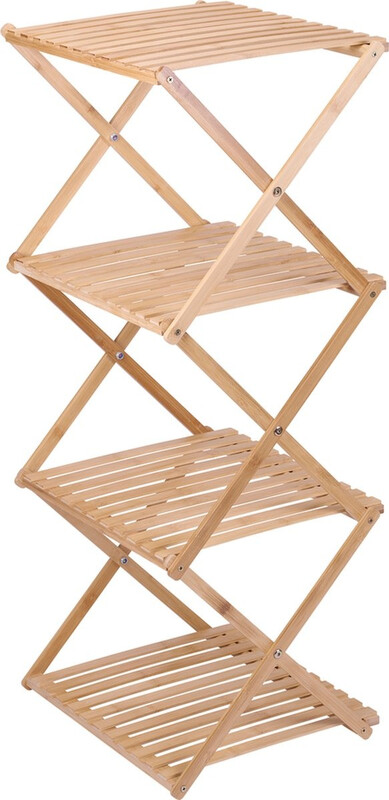 Alpina Bamboe Badkamerrek - 40 x 33,5 x 93,5 cm, Bruin, 4 Niveaus