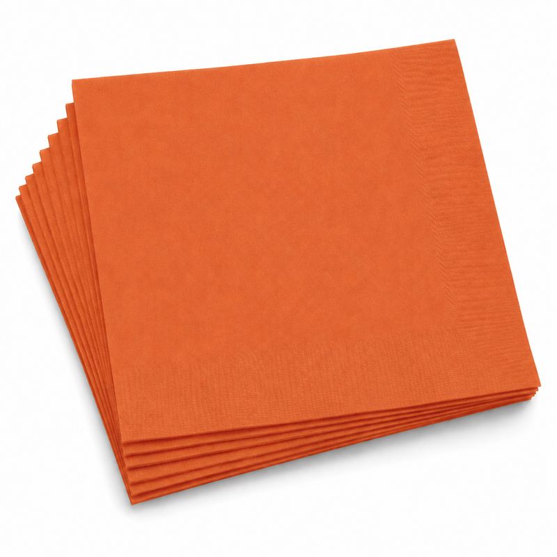 Pumpkin Orange Lunch Napkins, Pack of 50