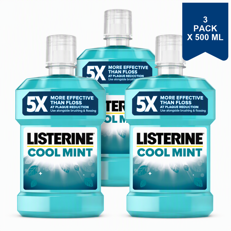 Listerine Essentials Cool Mint Mondwater 500 ml (3-Pack)