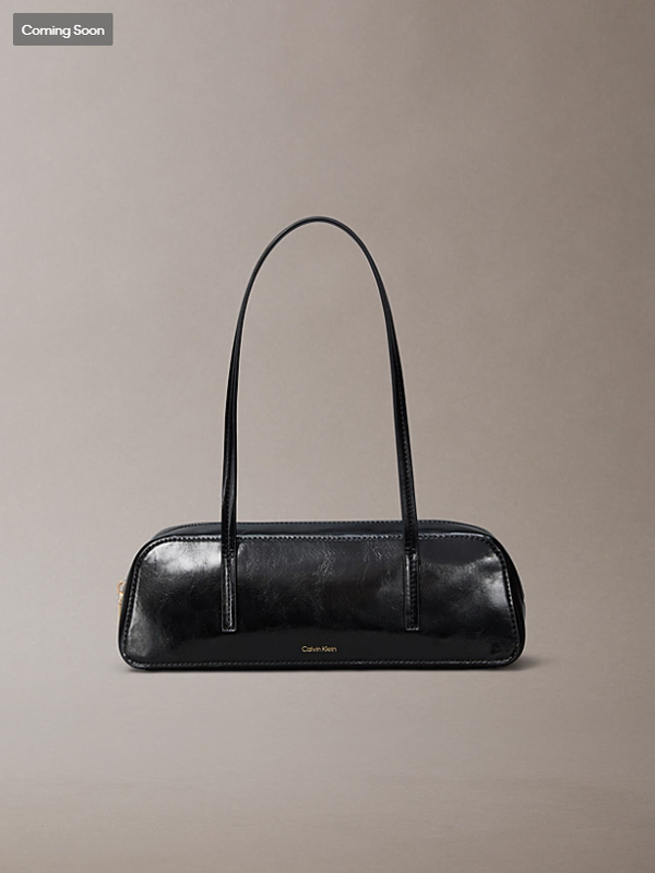 Calvin Klein Accessories Glossy Foil Logo Bauletto Shoulder Bag - Black