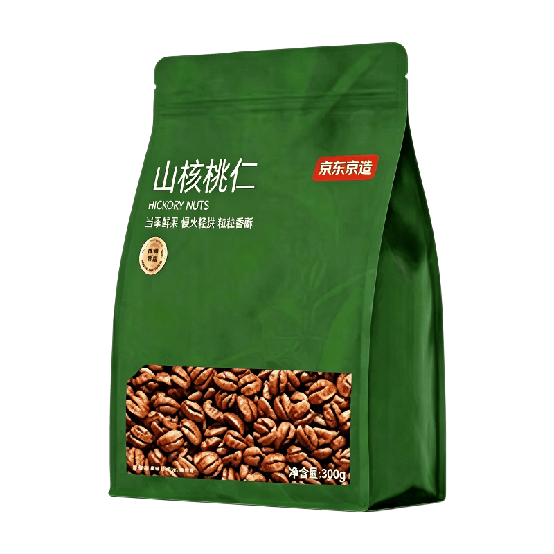 J.ZAO Hickory Nuts 300 g, Lin’an Small Hickory Kernels, Non‑Fried, Daily‑Nut Snack, Gift Option