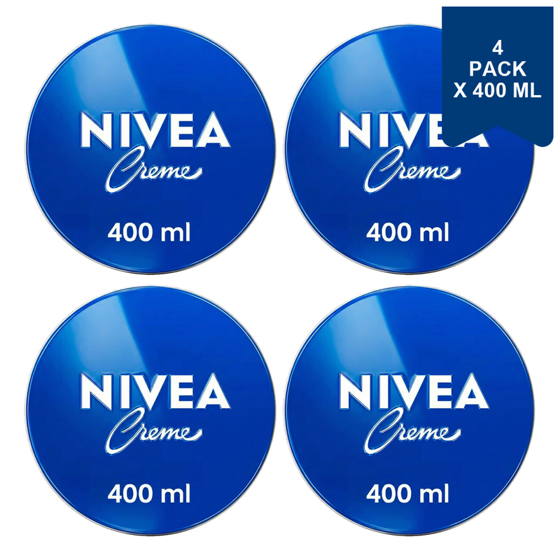 NIVEA Hydraterende Crème - Blauwe Blik 400 ml (4-Pack)