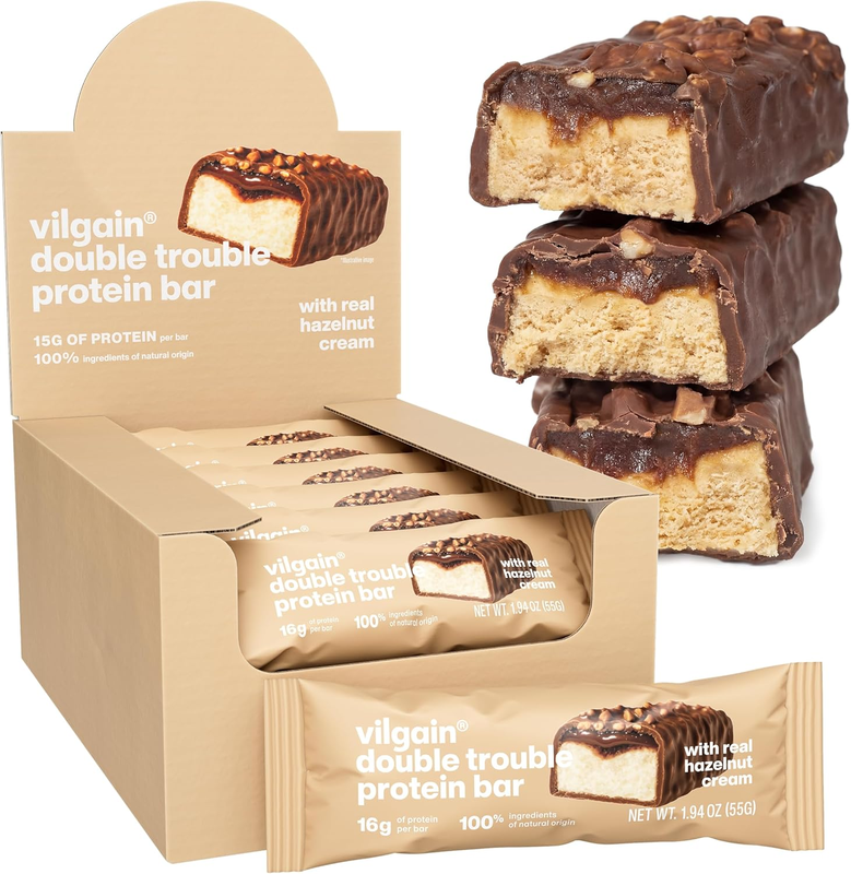 Double Trouble Protein Bar Hazelnut Cream - 12 x 55g