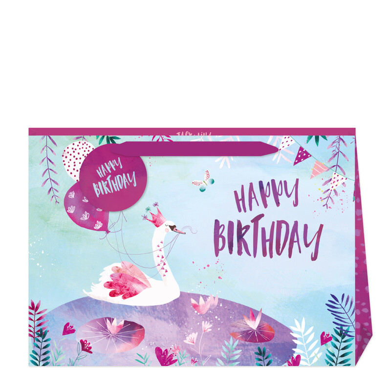 Happy Birthday Swan Shopper Gift Bag Jack & Lily