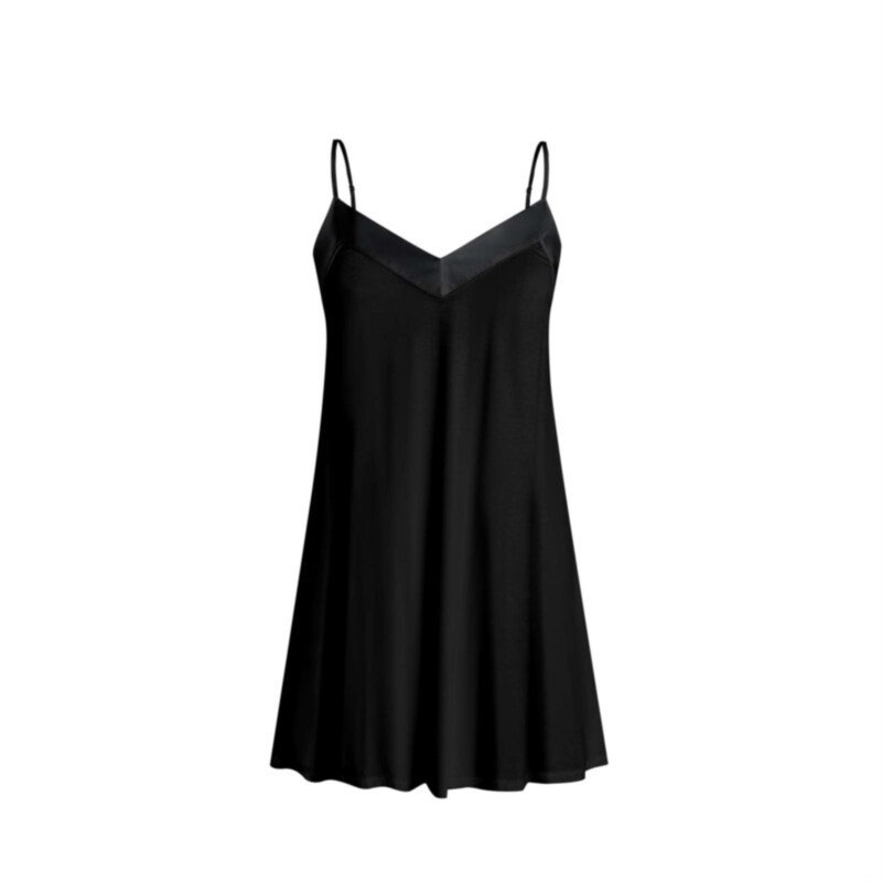 v-neck black suspender dress L