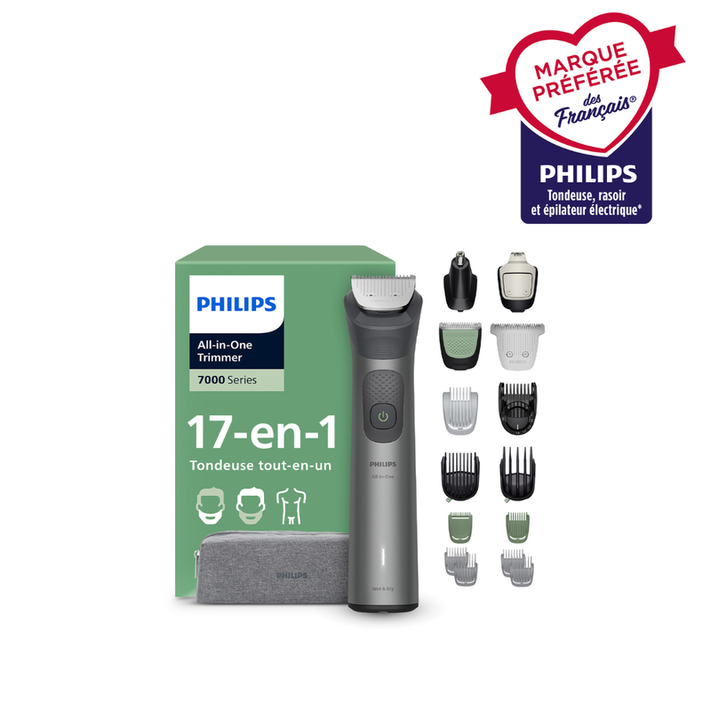Philips Series 7000 MG7941/15 - Tondeuse Multistyles 17-en-1 pour Visage, Cheveux et Corps - Technologie BeardSense - Lames Auto-affûtées