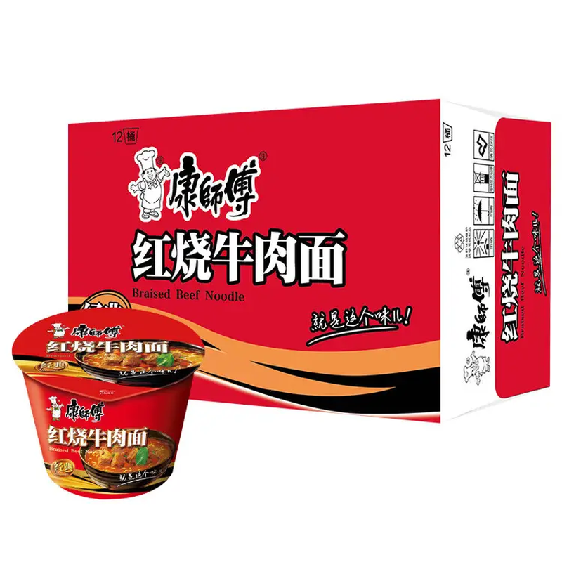 Master Kong Rundvleessmaak Instant Noedels in Emmer 110 g x 12