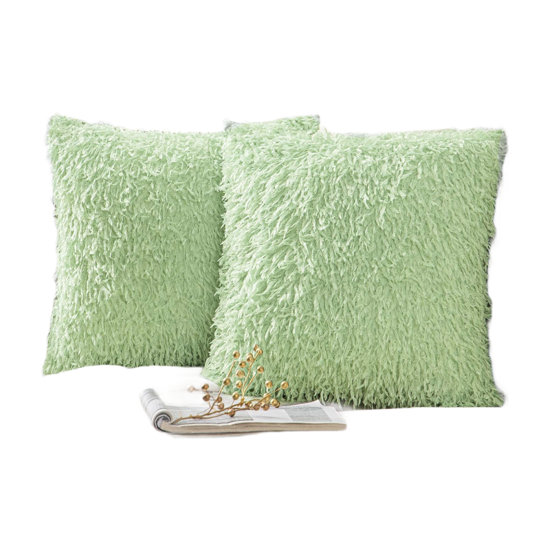 Pack of 1 Fuzzy Faux Feather Throw Pillow Covers Soft Velvet Series Faux Fur Decorati