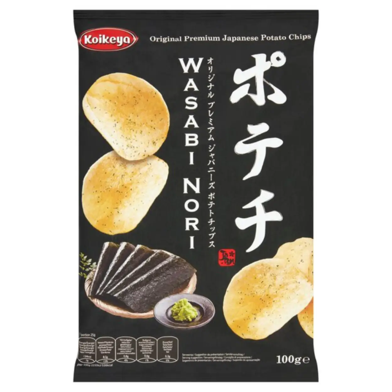 Koikeya Light Potechi Japanese Potato Chips - Wasabi Nori 100G
