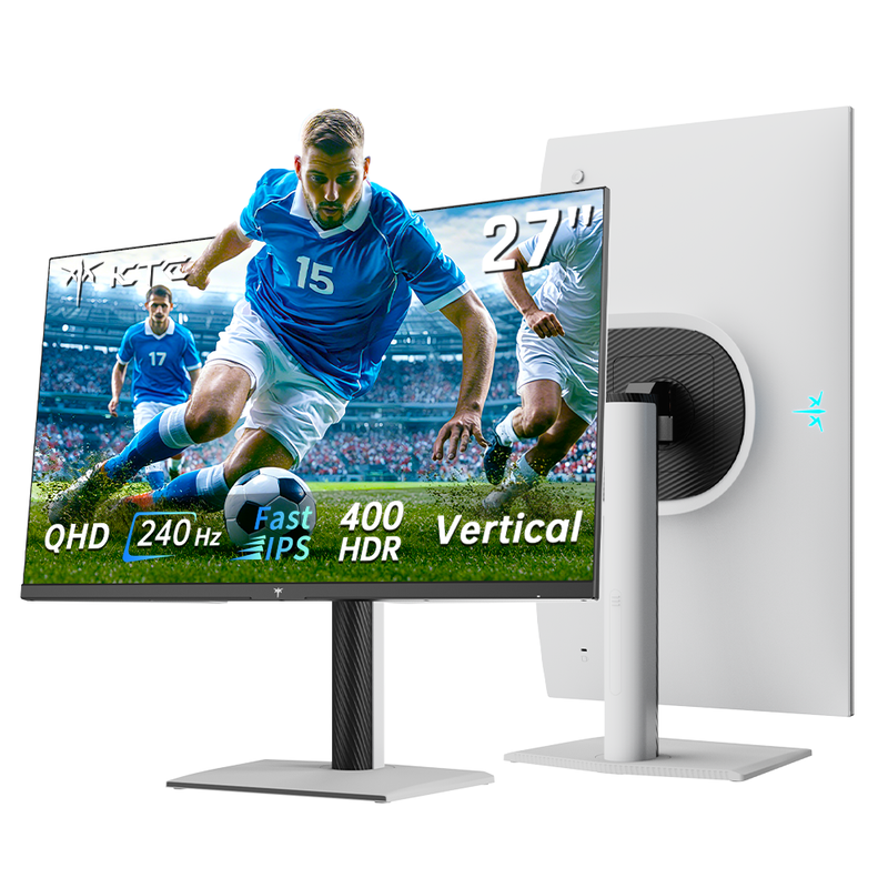 KTC H27E6S 27 Inch Gaming-Monitor QHD 2560 x 1440, 240Hz (OC 275Hz), Fast IPS, 1ms, HDR400, FreeSync & G-Sync Compatible, Eye Care, VESA 100 × 100, Höhenverstellbarer Standfuß, HDMI 2.0, DisplayPort 1.4