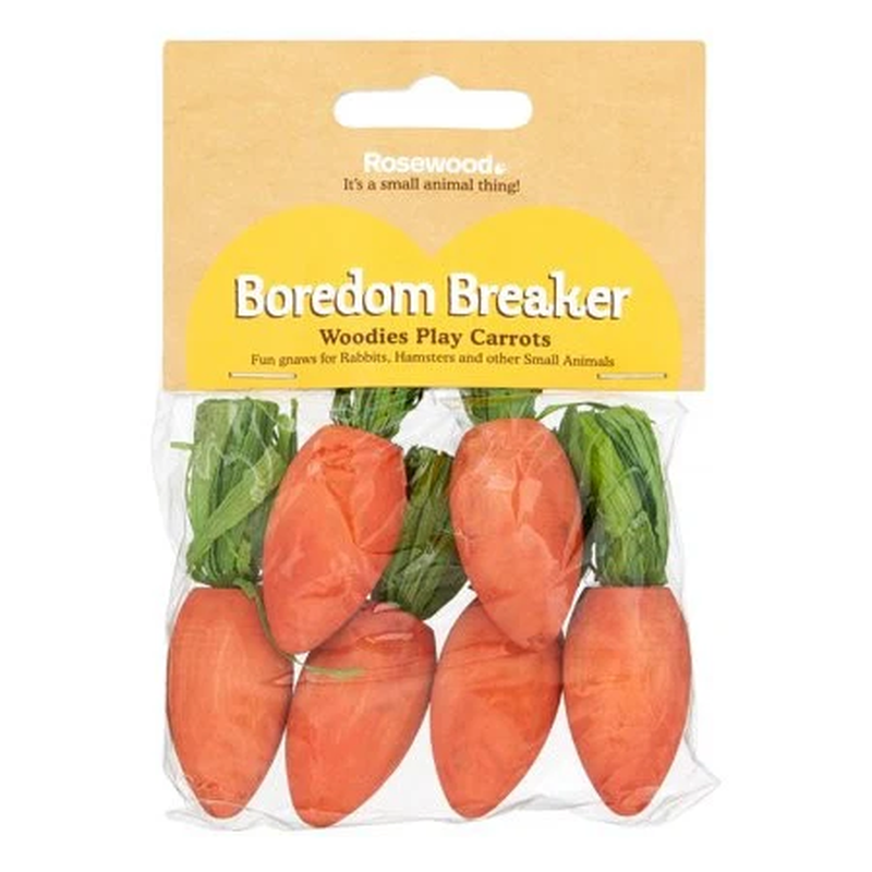 Boredom Breaker Woodies Play Carrots for Small Animals