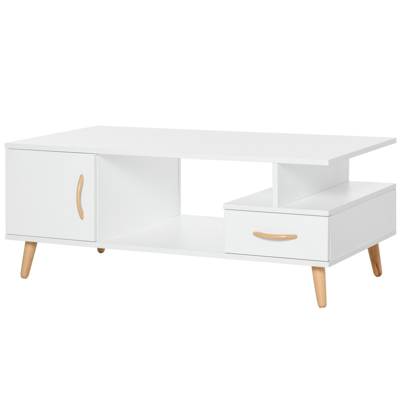 TV Unit Scandi Storage White/Oak Effect L:100cm
