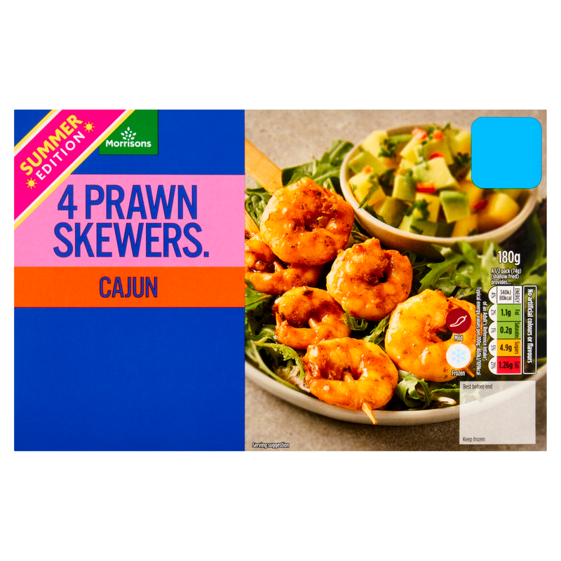 Cajun Prawn Skewers 180g