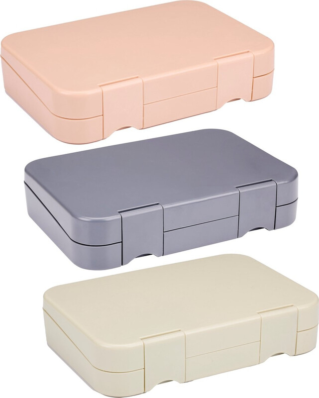 Alpina Lunchbox met verwijderbare compartimenten - Assortiment kleuren, 21 x 15 x 4,5 cm
