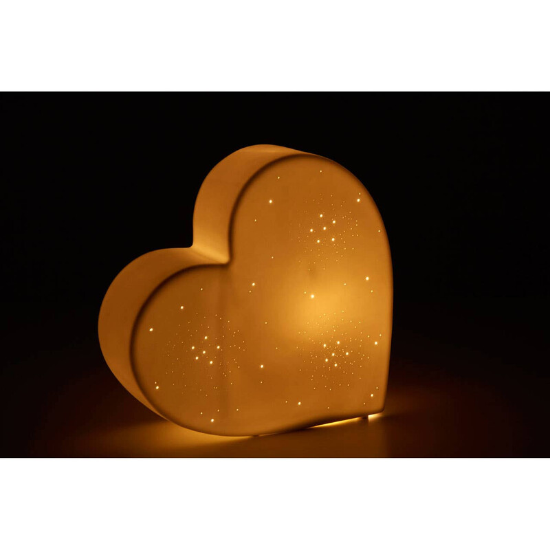 Night Light Ola Heart Ceramic White