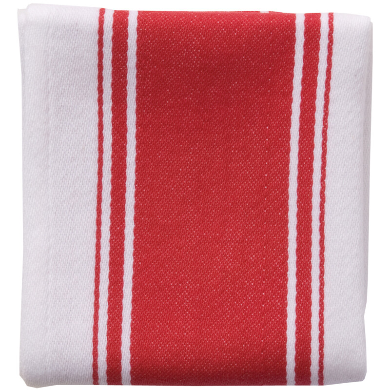 Tea Towel Love Colour Striped 100% Cotton Scarlet Red 46x71cm