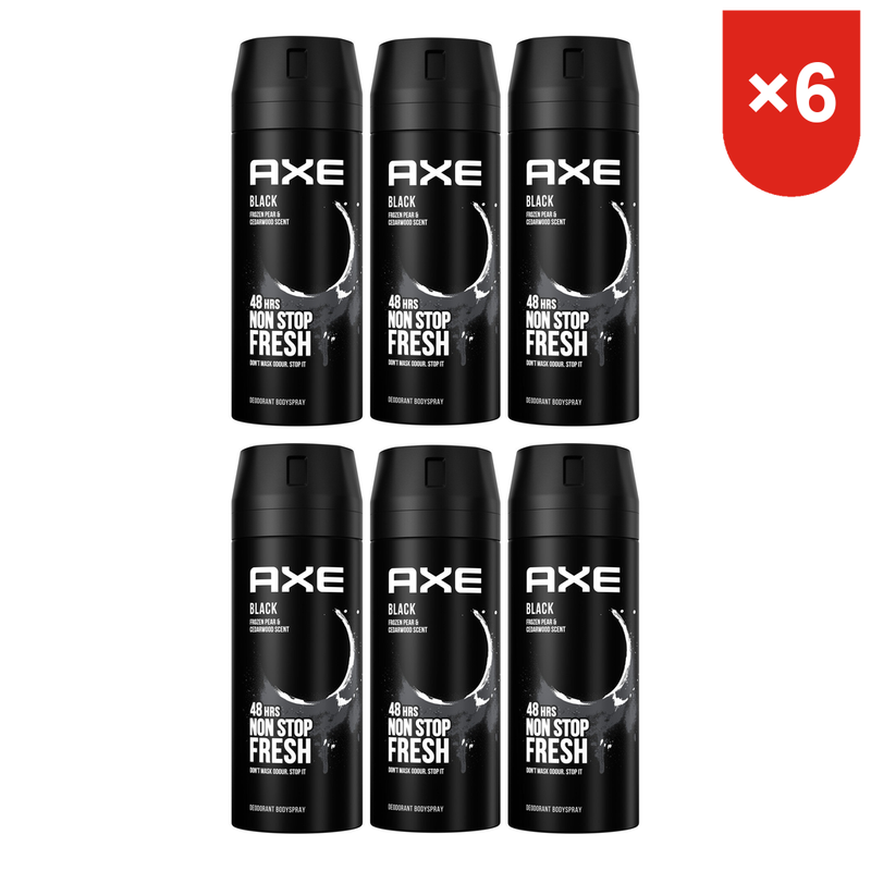 AXE Black Déodorant spray corporel 150 ml (Lot de 6)