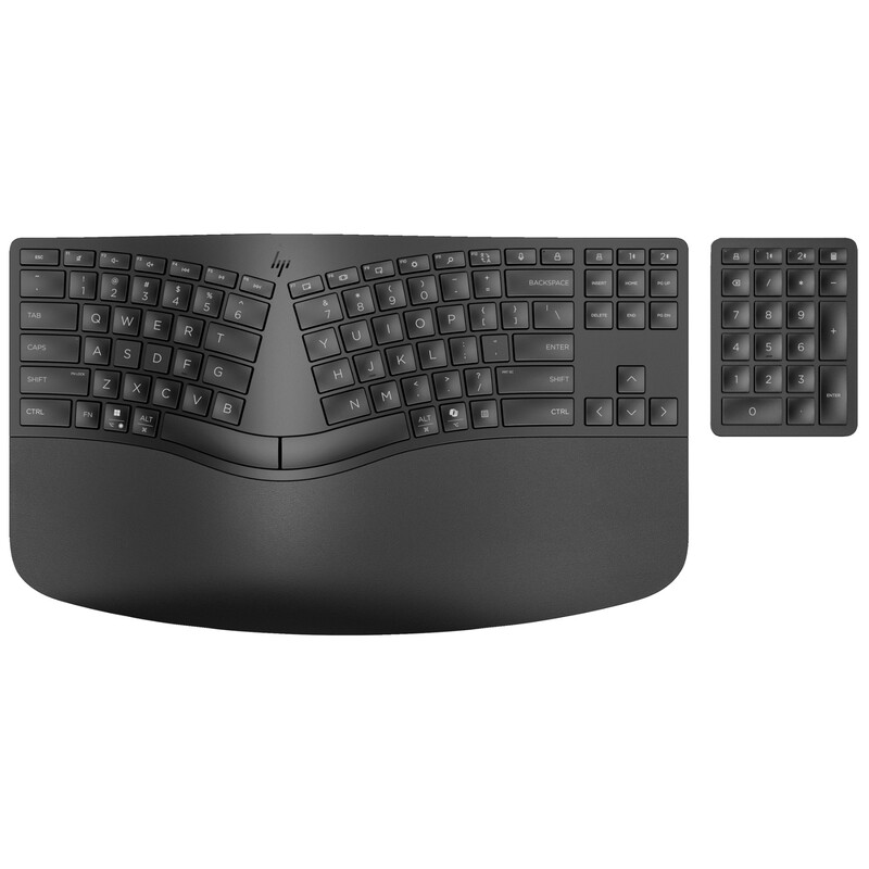 Hp 960 Ergonomic Split Layout Wireless Keyboard - With Padded Wrist Rest