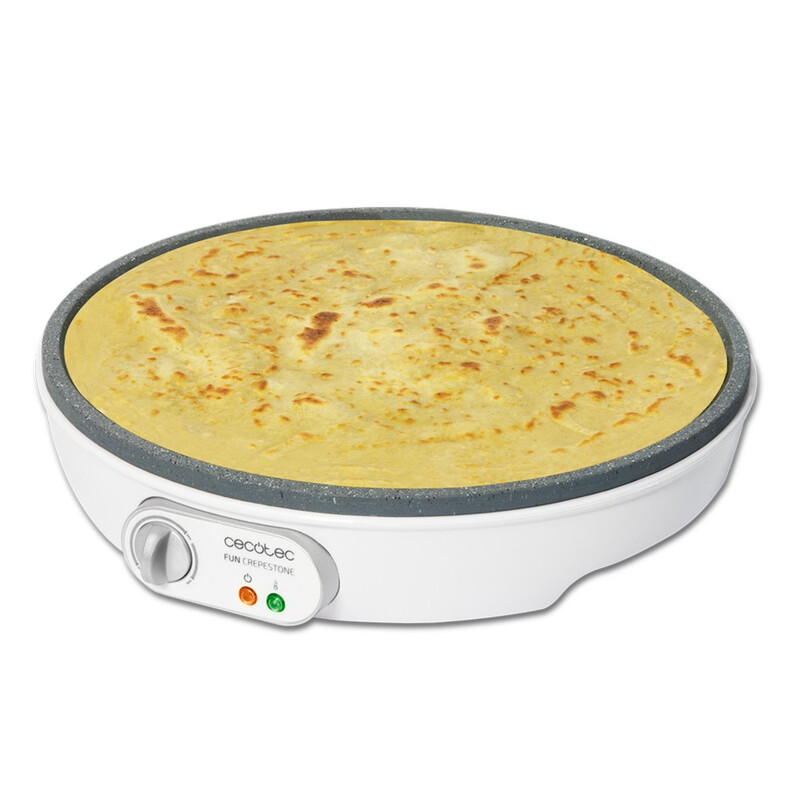Cecotec Fun Crepestone Crêpes-Maker. RockStone Antihaftbeschichtung, verstellbarer Temperaturregler, 30,5 cm Durchmesser, inkl. Spatel und Teigverteiler, 1000 W.
