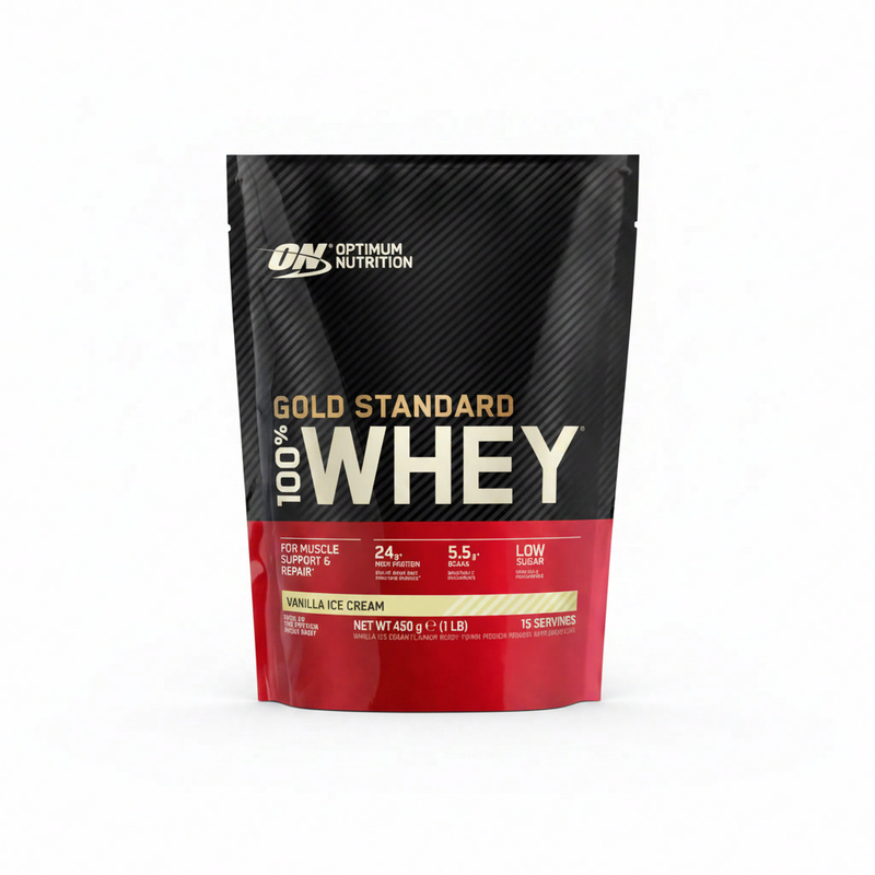 Optimum Nutrition Gold Standard 100% Whey Protein vanille-ijs 450 g (15 porties)