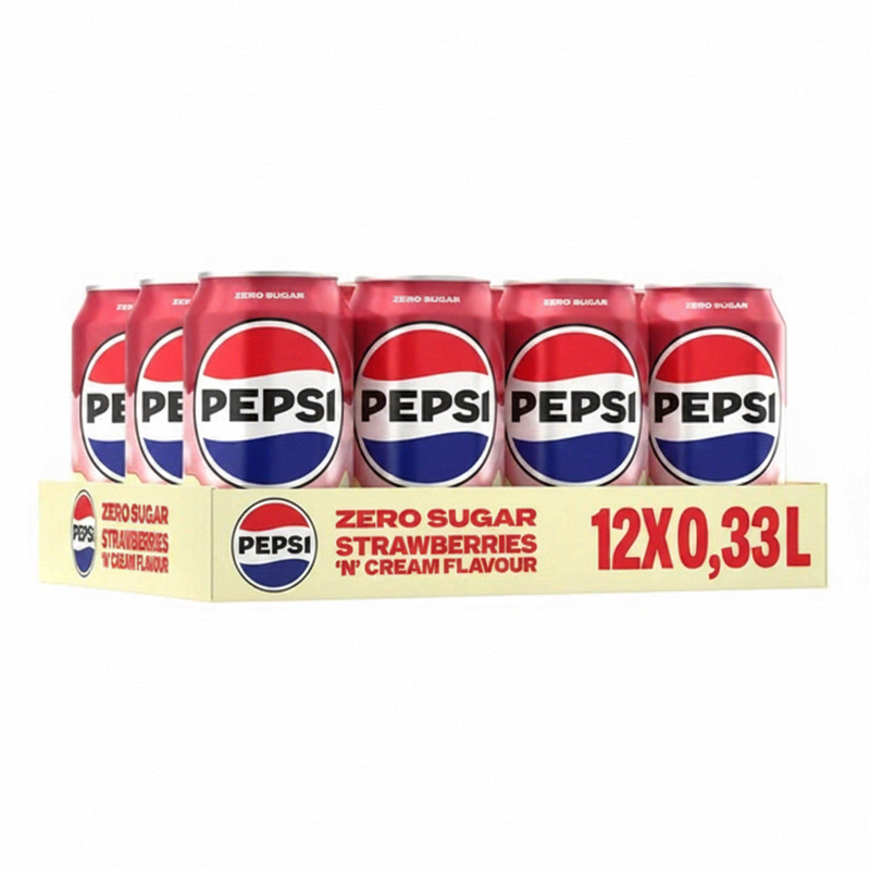 PEPSI Zero Aardbei & Room Soda 12x330 ml