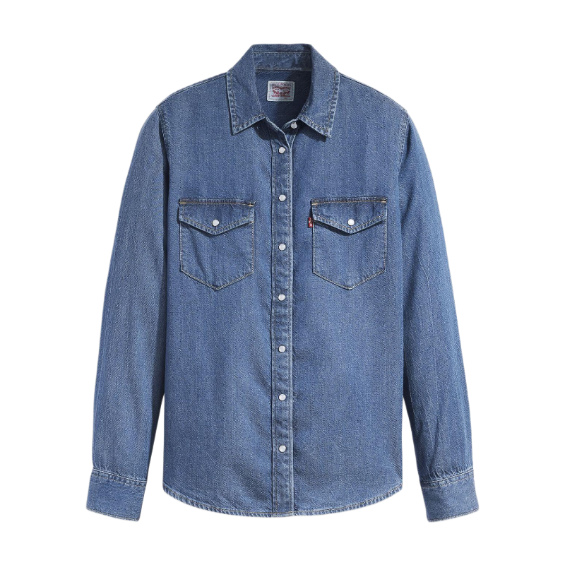 Levi's Dames Overhemdblouse Lange Mouwen Paper Map 2 Iconic Collectie M