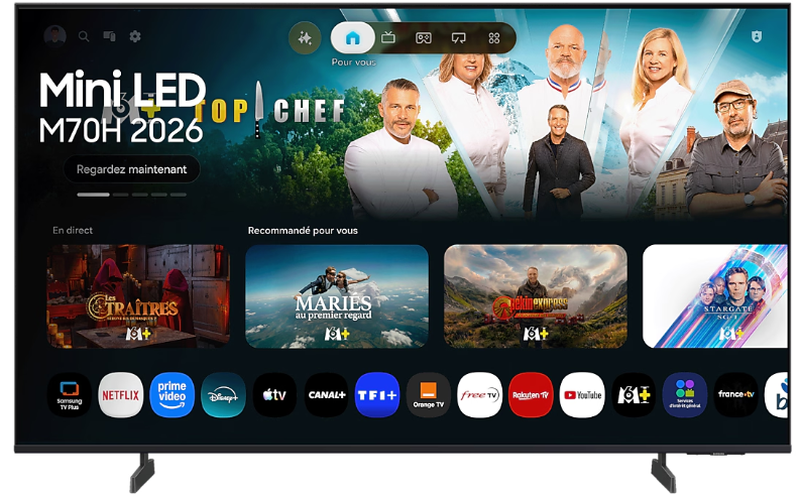 TV Samsung Mini LED M70H 55 4K UltraHD 50Hz Smart TV Tizen HDR10+ Q Symphony - vue 3
