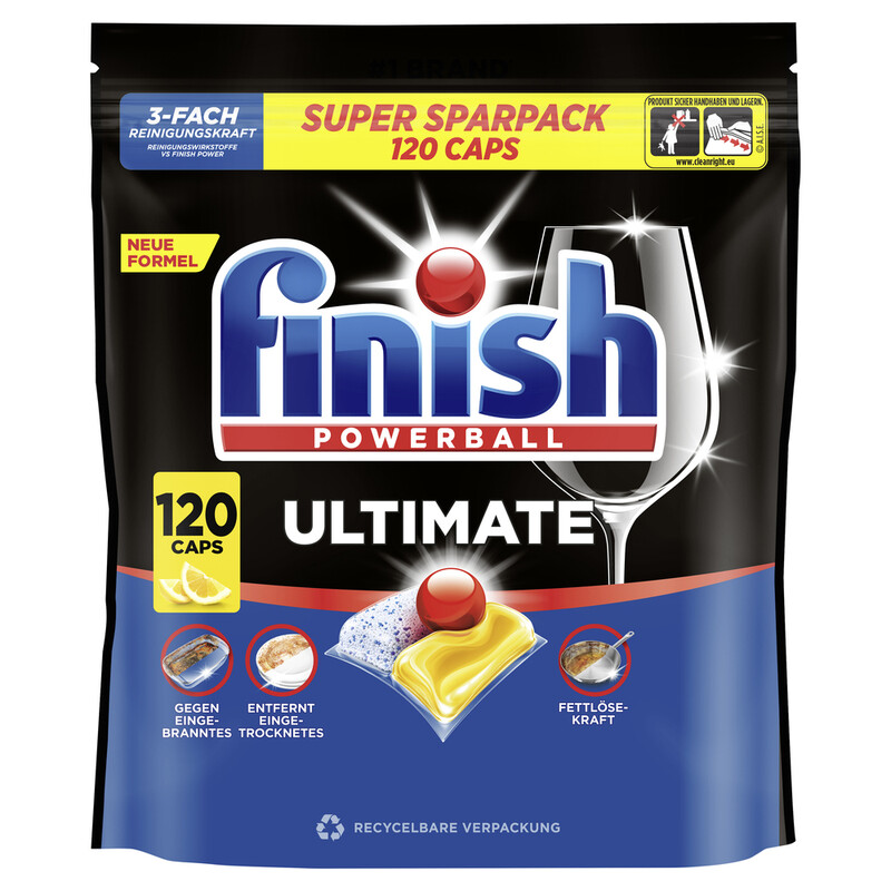 Finish Ultimate Citrus Spülmaschinen Caps, Super Sparpack, 120 Caps