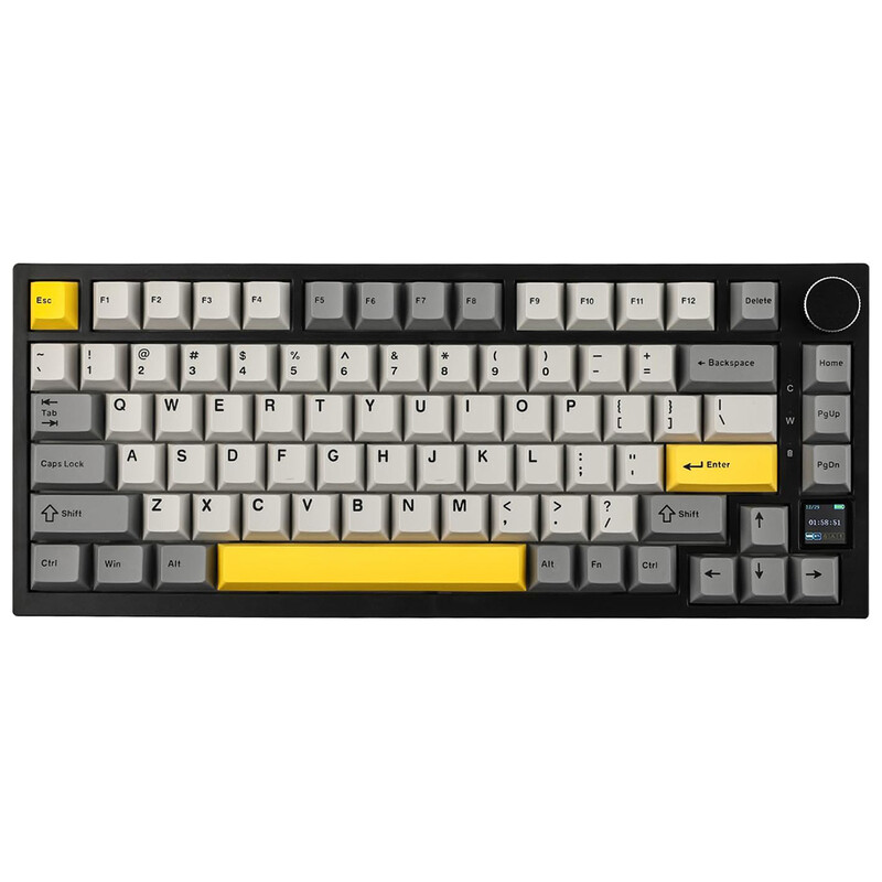 AJAZZ AK820 Pro 75% mechanisch tri-mode toetsenbord, US QWERTY-indeling, gasket-mount, bedraad/Bluetooth/2,4 GHz, TFT-display, RGB-achtergrondverlichting, hot-swap, geluiddempend s…