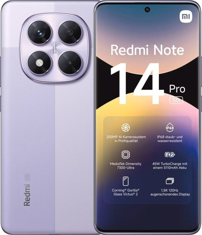Redmi Note 14 Pro 5G 8GB+256GB Lavendel lila