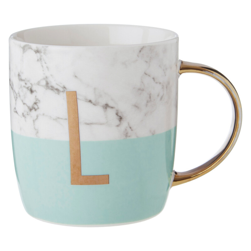 Product Brand Maison by Premier Frosted Deco Marble Effect and Pastel Green Monogram