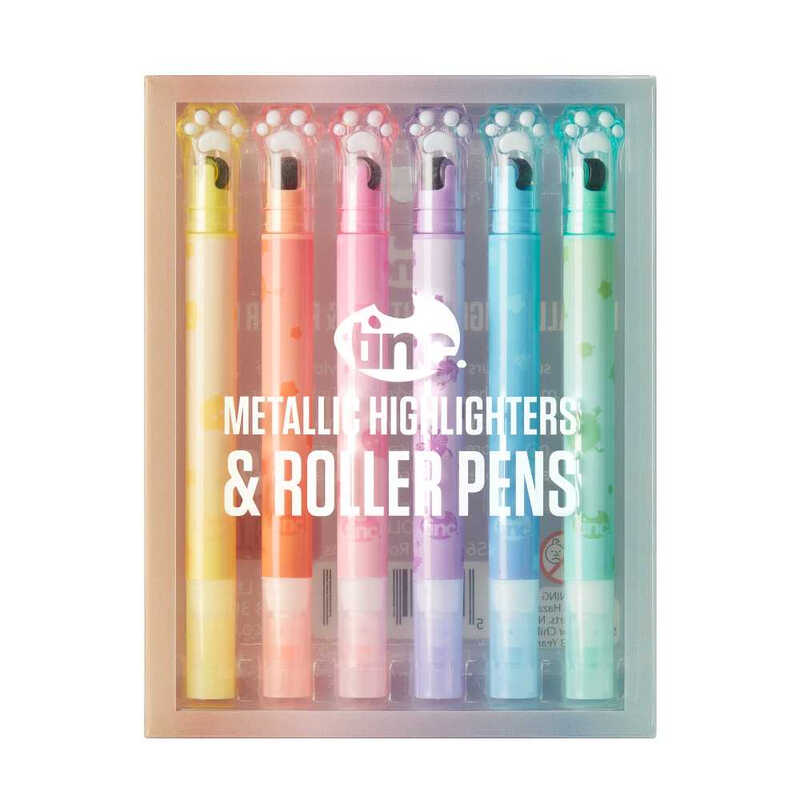 Set of 6 Glitter Roller Pens