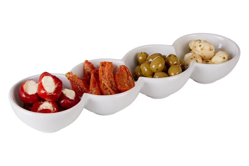 Versatile 4 Section Snack Dish, Premium Porcelain Snack Dish, Practical Snack Tray Fo