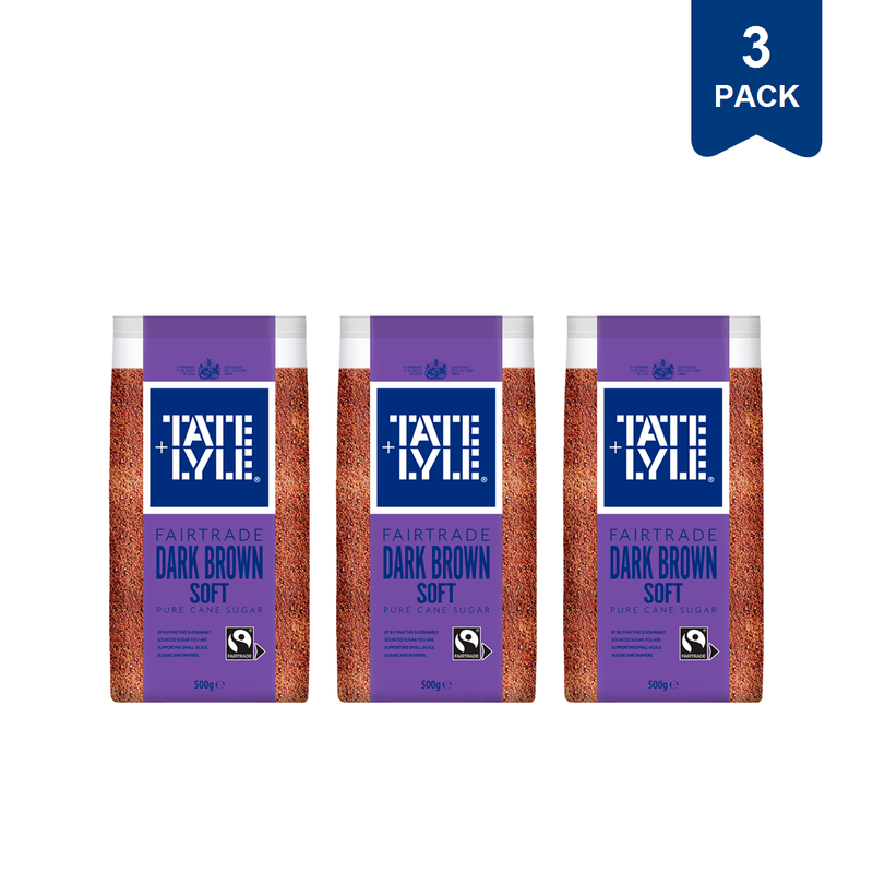 Tate & Lyle Dark Soft Brown Sugar Fairtrade 500g (3 Packs)
