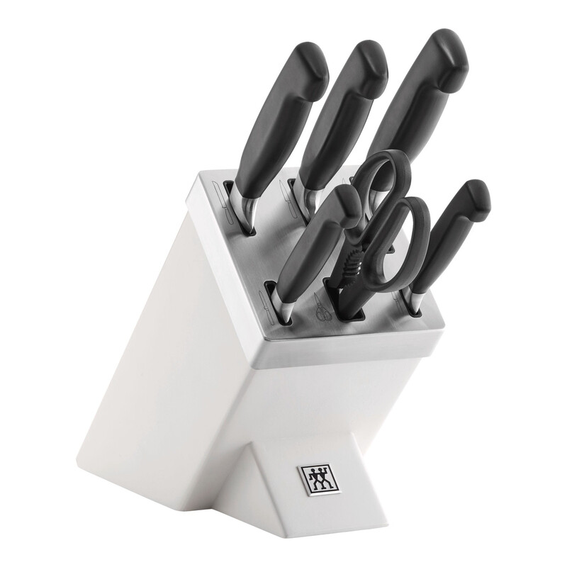 ZWILLING Four Star Selbstschärfender Messerblock, 7-teilig - Weiß - Hergestellt in Deutschland
