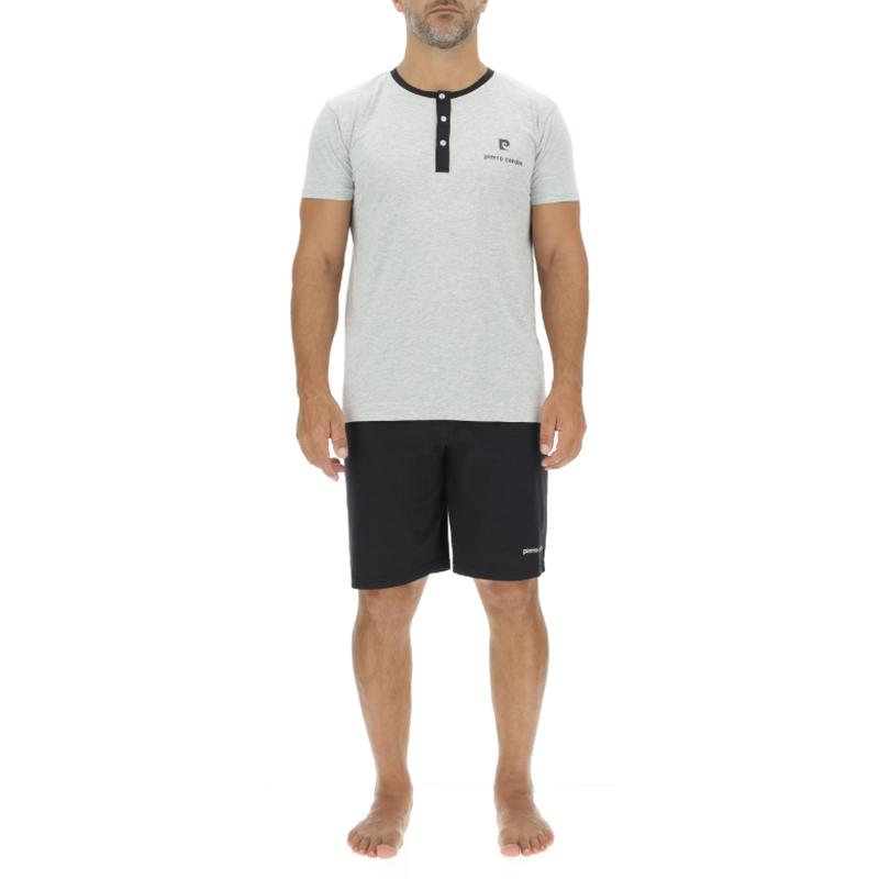 PIERRE CARDIN Pyjama pour homme ENC noir/gris chiné - Taille 2XL