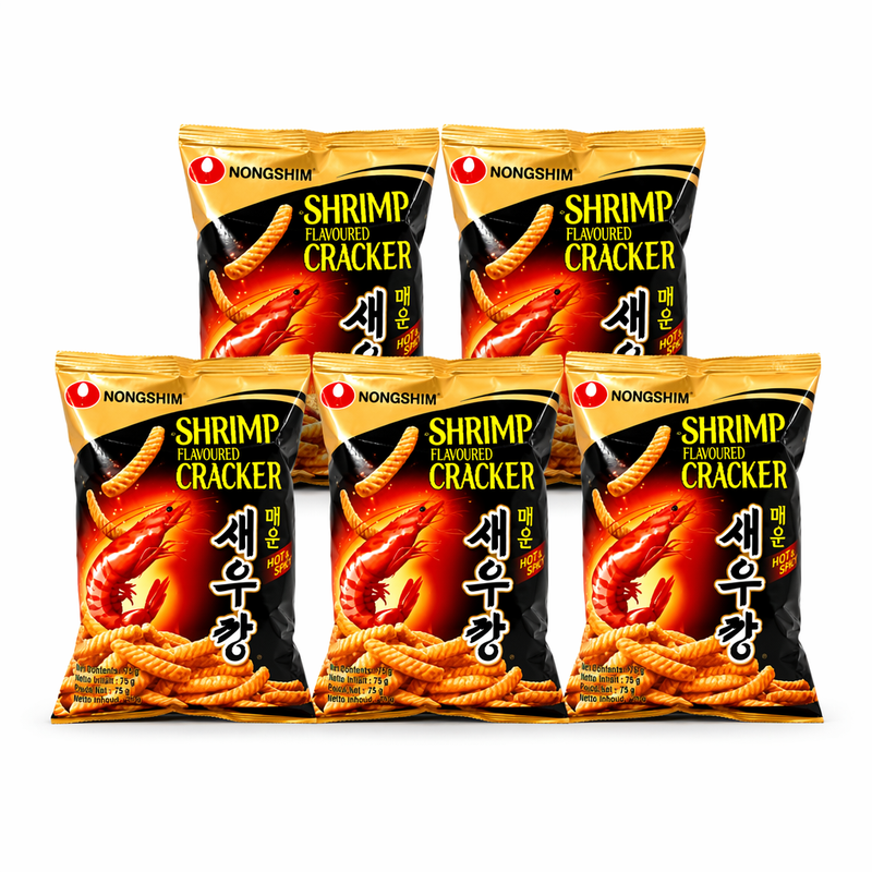Nongshim Garnalencrackers (Pittig) 75 g x 5