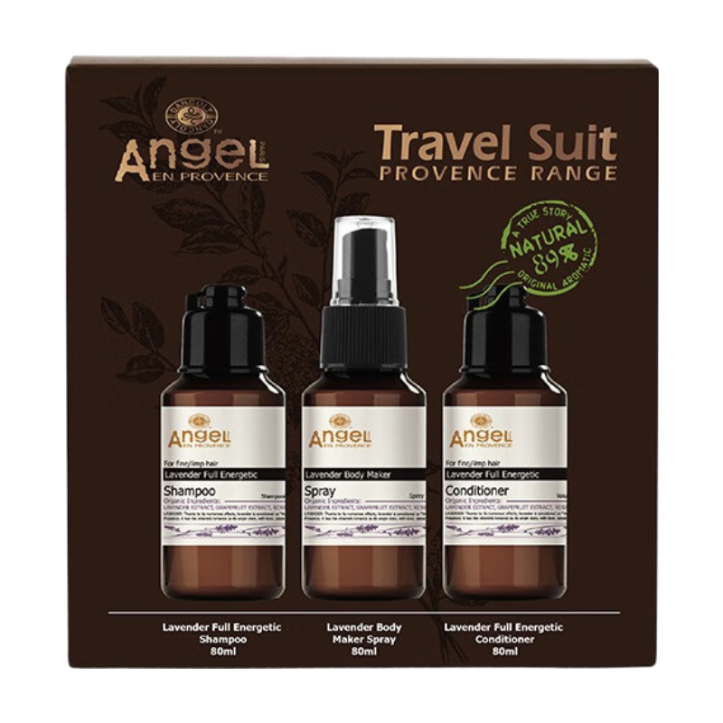 Dancoly Lavendel-Reiseset 3-teilig (80ml Shampoo + 80ml Conditioner + 80ml Körperspray)