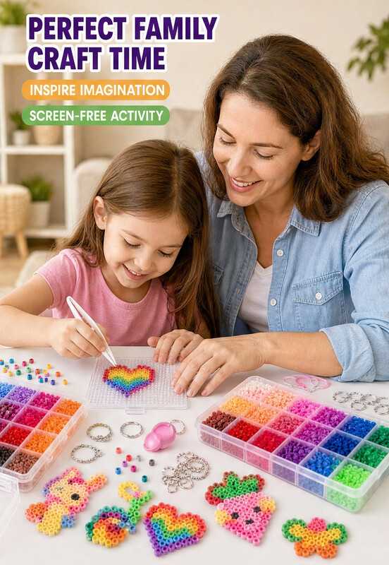 WhereHike Füße-Perlen-Set, Einfaches DIY, 96 Farben, 53000 Perlen, 2,6 mm, 200+ Muster, DIY-Bastelbedarf für Damen, Kunstdekorationen für Zimmereinrichtung, Ideales Geschenk, Pixelart, Alles-in-einem