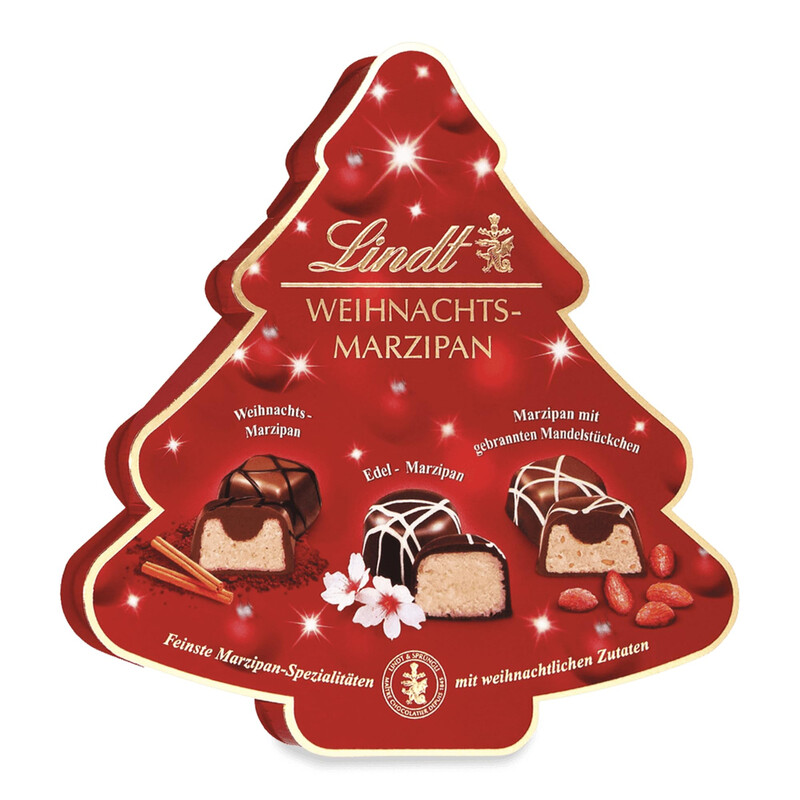 Lindt Weihnachtsmarzipan Pralinen Tannenbaum Schokoladenbox 175 g