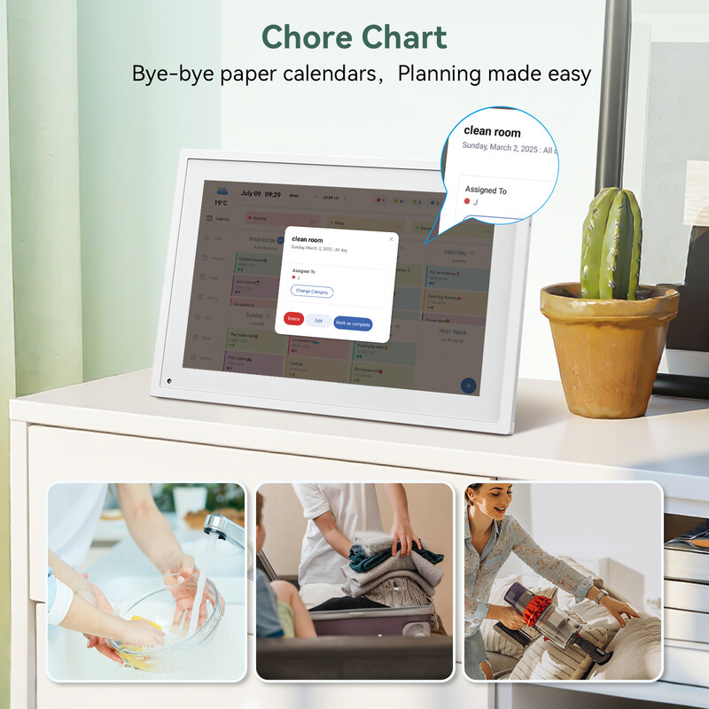 P10 WIFI Digital Calendar - Digital Photo Frame, 10.1" Electronic Schedule Board for
