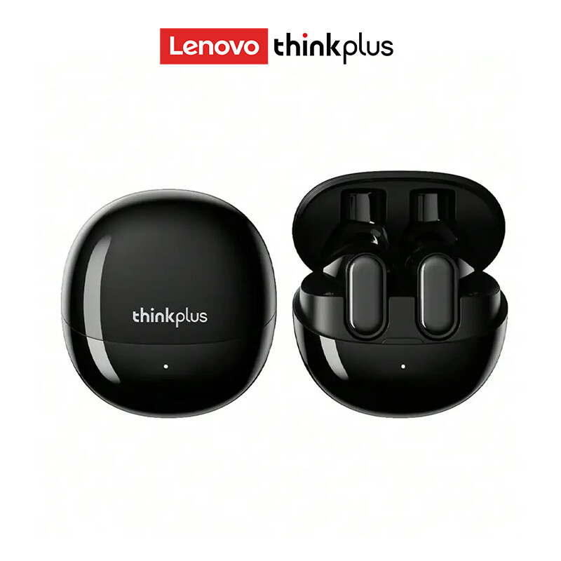Lenovo ThinkPlus LP19PRO Schwarze kabellose Ohrhörer Semi-In-Ear-Design mit High-Fidelity-Sound für Musik, Gaming und Sport