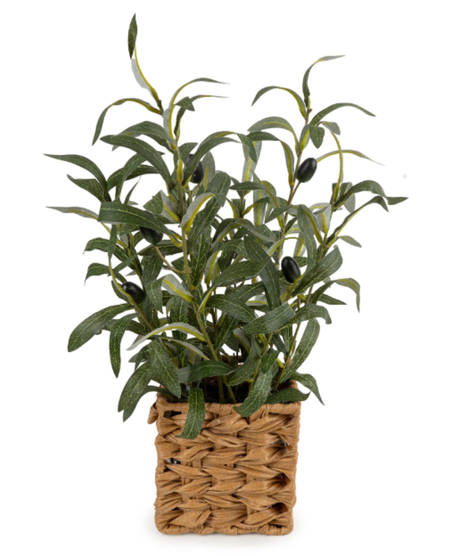 Candlelight Artificial Olive Tree in Wicker Basket 44.5cm